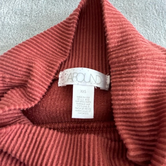 SET of 2 Ribbed Mockneck Long Sleeve Orange Tops - Rachel Zoe and Abound - Picture 13 of 14